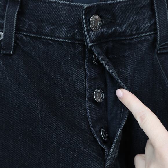 NWT Edwin Simone Mid-Rise Straight Leg Button Fly Denim Jean Maire Black Size 26 - Picture 6 of 8